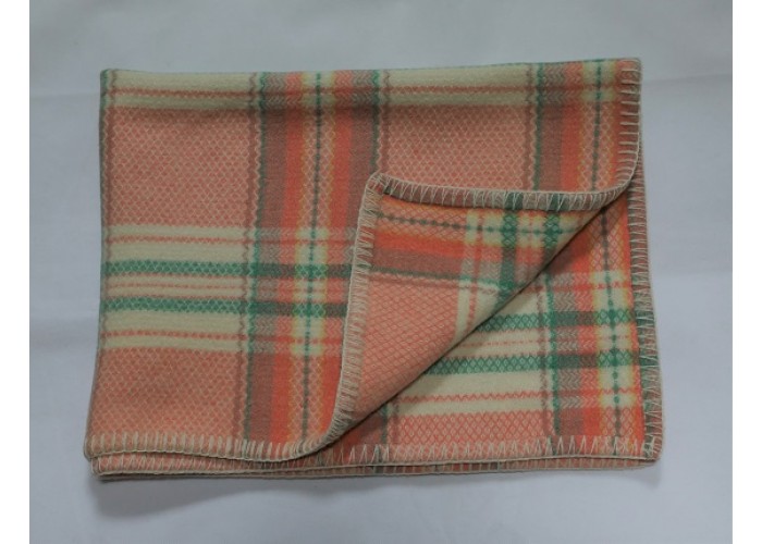 Birdseye weave Geranium pink Welsh baby blanket BB71